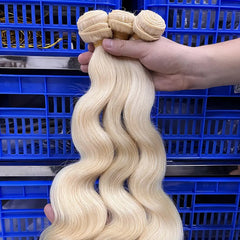 15A #613 Blonde Raw Single Donor Virgin Hair Weaving Body Wave