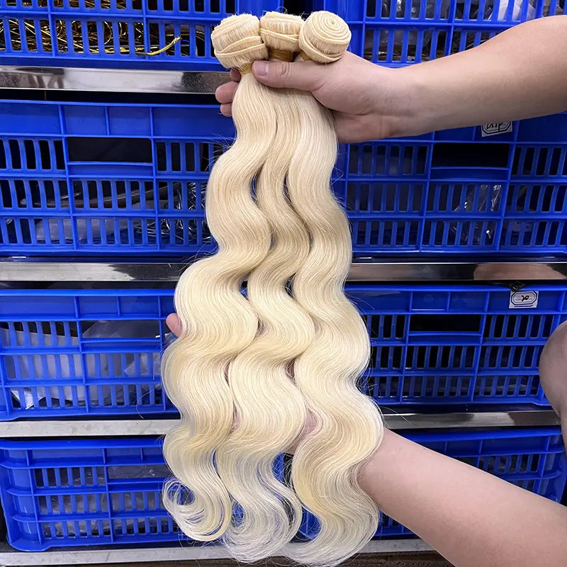 15A #613 Blonde Raw Single Donor Virgin Hair Weaving Body Wave