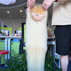 #613 Blonde Custom HD/Transparent Frontal Raw Hair Wig Straight
