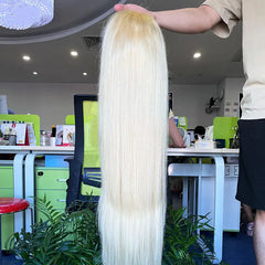#613 Blonde Custom HD/Transparent Frontal Raw Hair Wig Straight
