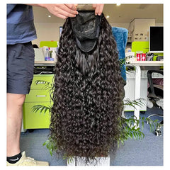 10A Custom HD/Transparent Closure Raw Hair Wig Water Wave
