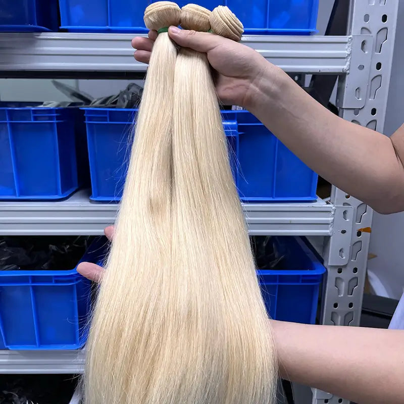 12A Single Donor Virgin Hair 613 Blonde Straight Hair