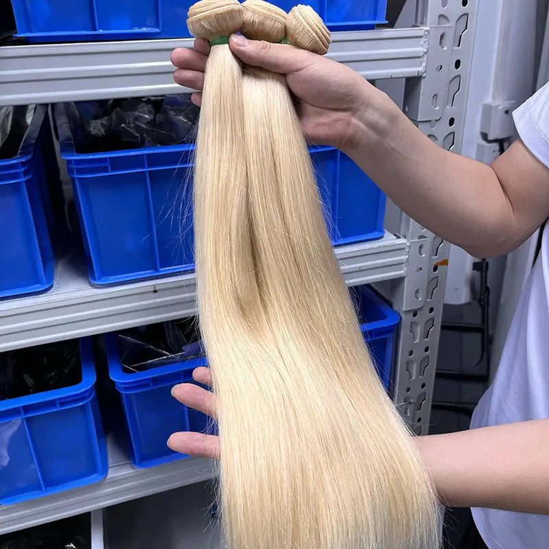 12A Single Donor Virgin Hair 613 Blonde Straight Hair