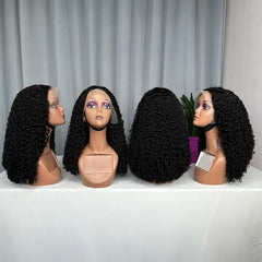 13x4 Double Drawn Frontal Raw Hair Wig Pixie Curl