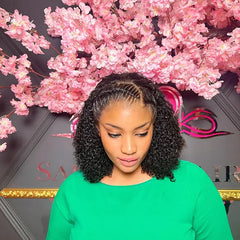 13x4 Double Drawn Frontal Raw Hair Wig Pixie Curl