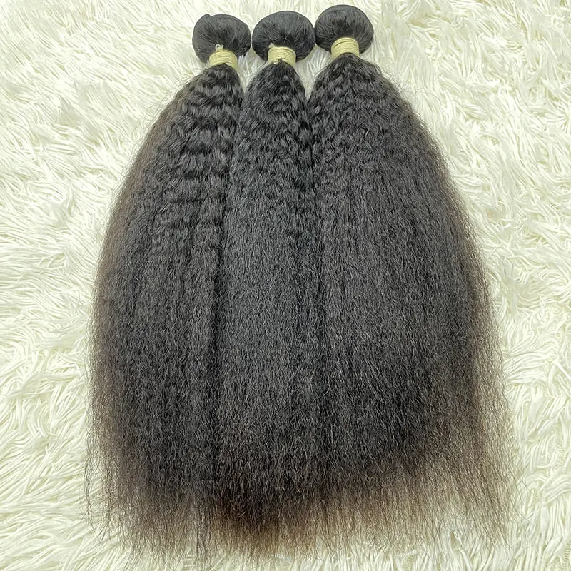 15A Single Donor Raw Hair Weaving Kinky Straight