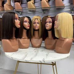 2x6/ 4x4/ 5x5/13x4 Double Drawn Bob Wig Straight