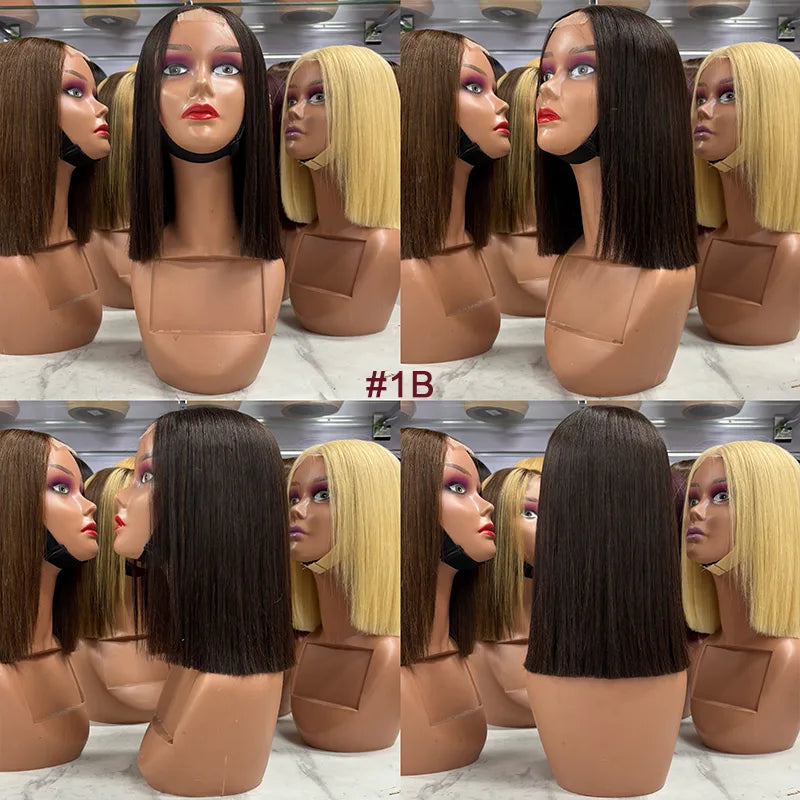 2x6/ 4x4/ 5x5/13x4 Double Drawn Bob Wig Straight
