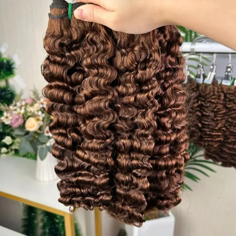 9A Raw Double Drawn Hair Weaving Bohemian Curl