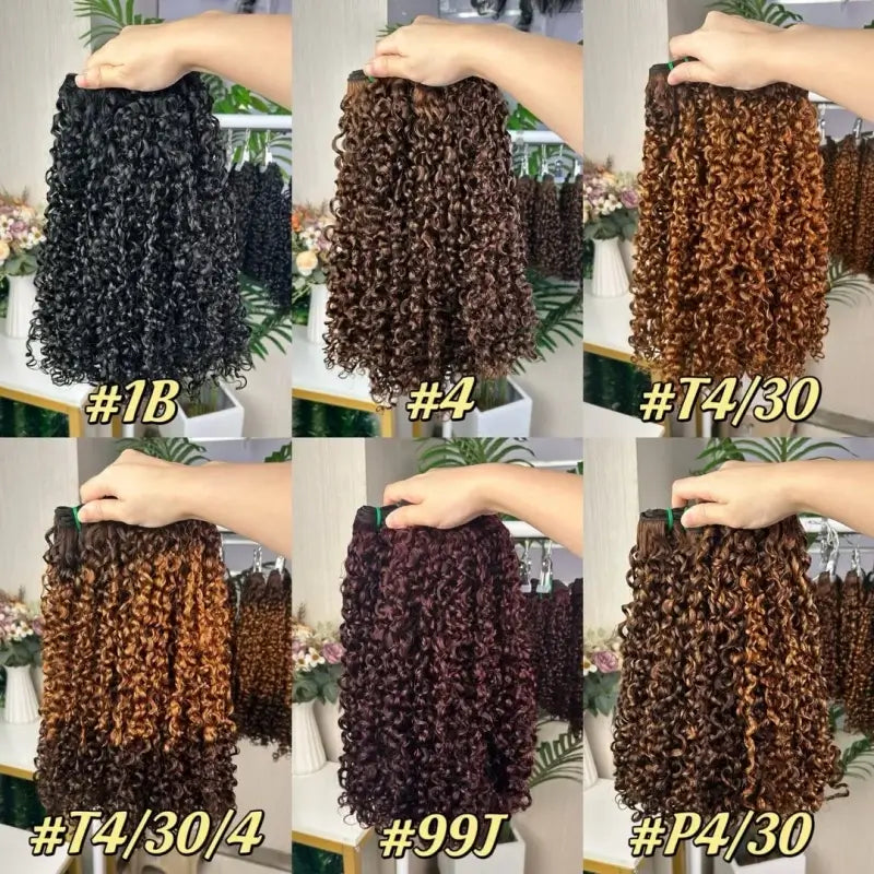 9A Raw Double Drawn Hair Weaving Pixel Curly