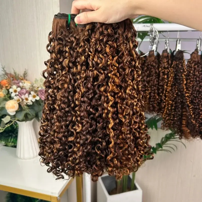 9A Raw Double Drawn Hair Weaving Pixel Curly