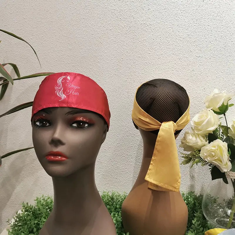 Custom Logo Satin Edge Wrap Scarf Headbands For Lace Wigs