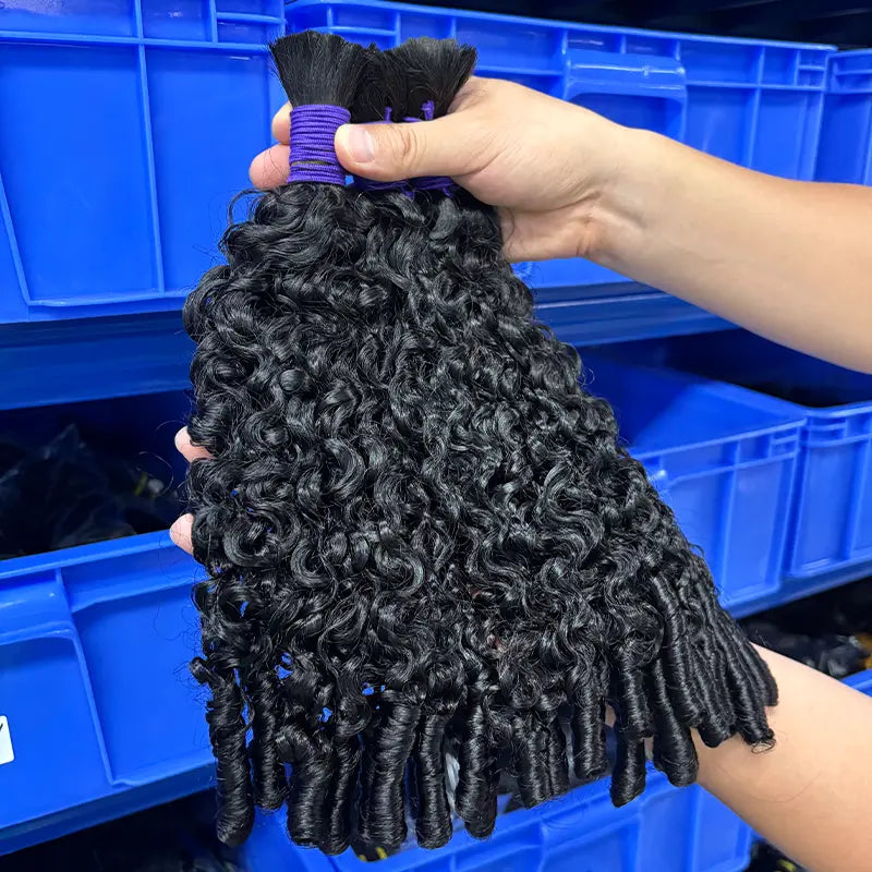 Bohemian Spiral Curl Bulk Virgin Human Hair For Braiding