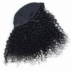 Kinky Straight & Curly 3 in 1 Half Wig: Versatile Ponytail & Headband Raw Hair Wig