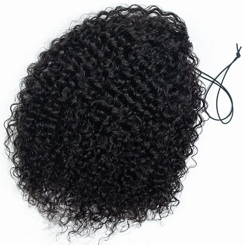 Kinky Straight & Curly 3 in 1 Half Wig: Versatile Ponytail & Headband Raw Hair Wig