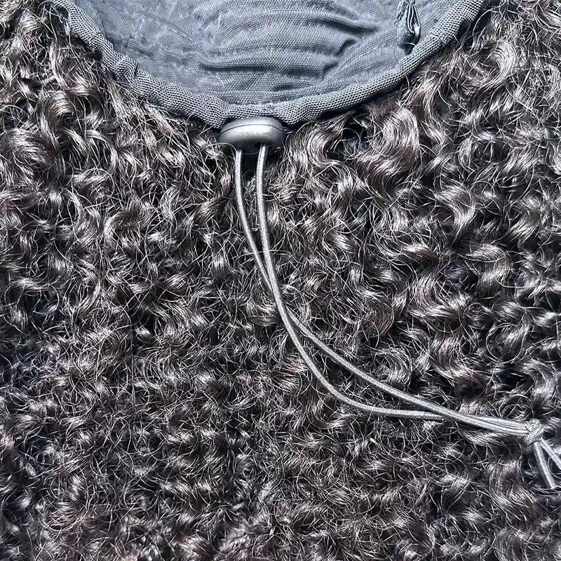 Kinky Straight & Curly 3 in 1 Half Wig: Versatile Ponytail & Headband Raw Hair Wig